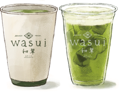 Hot and iced Wasui matcha latte