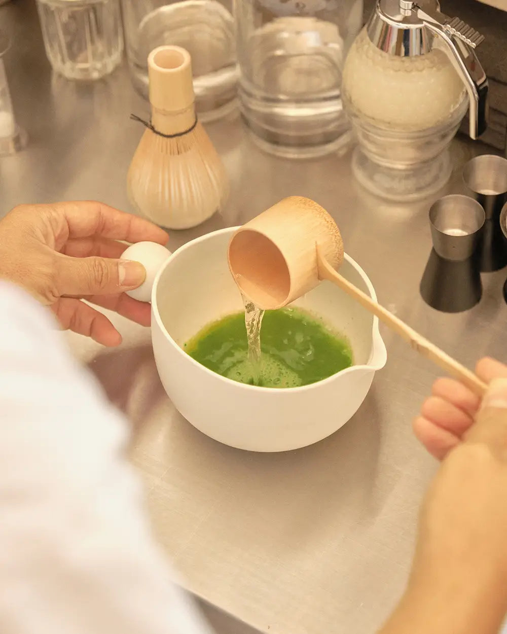 Matcha tools on the counter