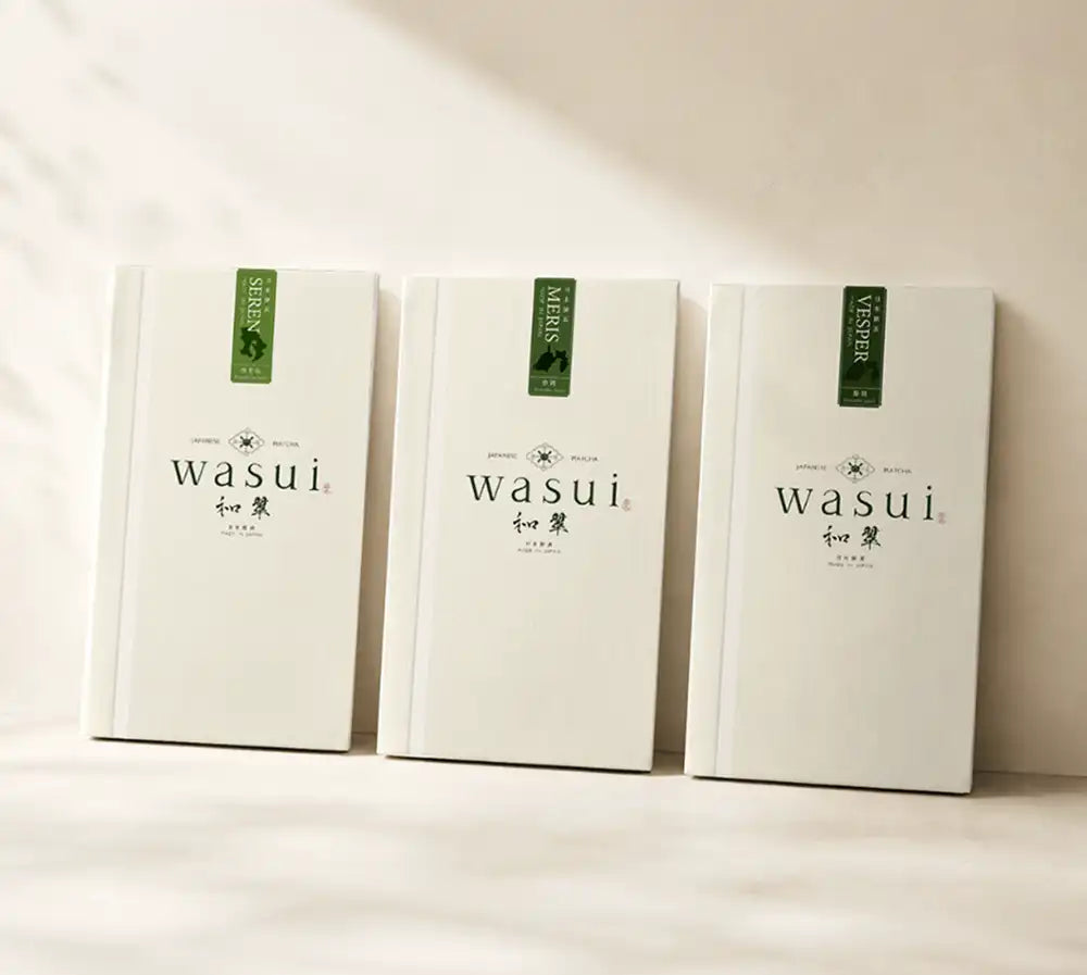 Wasui matcha products on a table