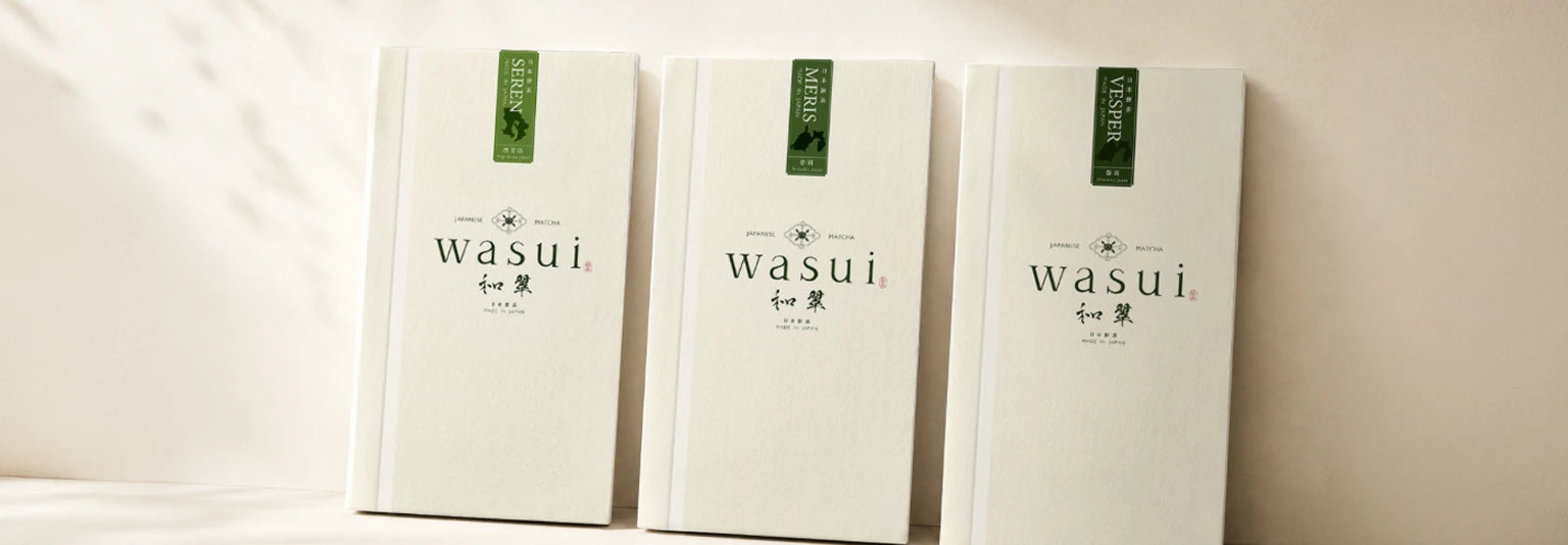 Three Wasui matcha reserve boxes